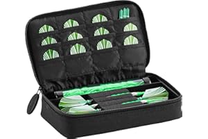 Casemaster Plazma Dart Case for Soft and Steel Tip Darts, Holds 3 Darts and Features Built-In Storage Tube and Pockets for Flights, Tips, Shafts, and Personal Items