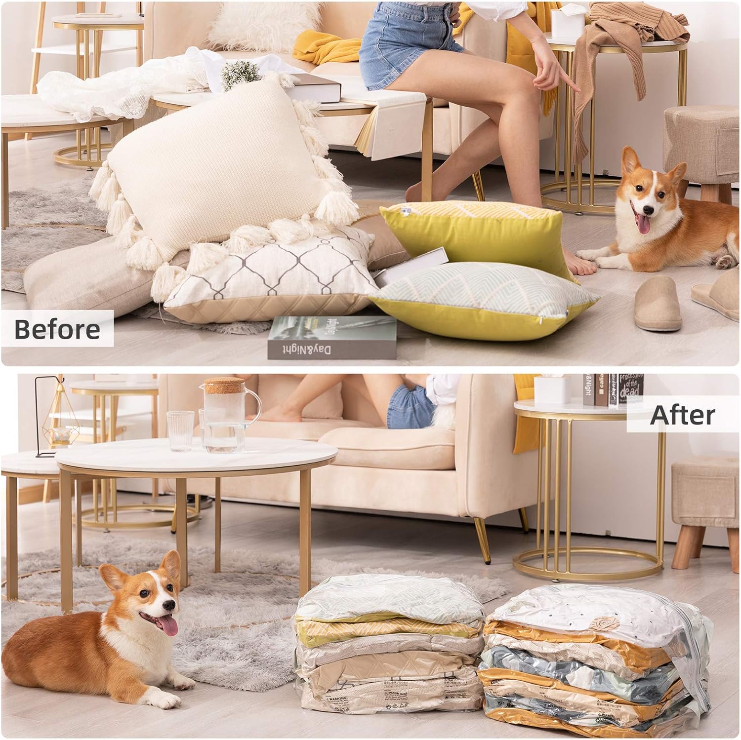 TAILI Extra Large Vacuum Storage Bags Cube 4 Jumbo Reusable Vacuum Pack Bags for Clothes Duvet Travel and Home Comforters Blankets Bedding Compression,Space Saver - Image 5