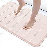 Buganda Memory Foam Bath Mat, 30" x 20", Ultra Soft and Non-Slip Bathroom Rugs, Water Absorbent and Machine Washable Bath Rug for Bathroom, Shower, and Tub, Pink