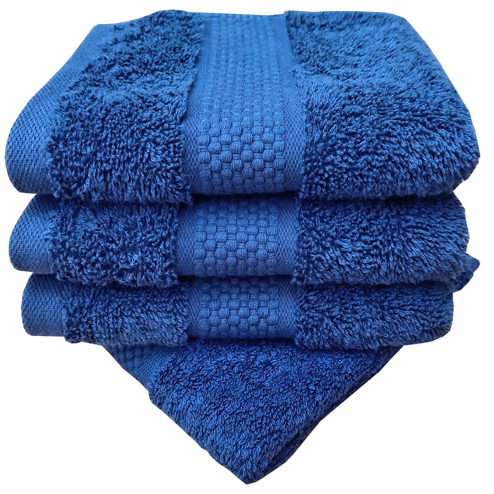 Sue Rossi Face Cloths Pack of 4, Turkish Combed Cotton, 30cm x 30cm, Soft, Absorbent & Quick Dry Wash Cloth Flannels Set Of Bathroom Towels (Navy, 4)