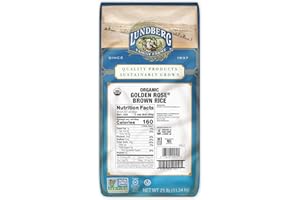 Lundberg Family Farms - Organic Golden Rose Brown Rice, Premium Medium Grain Bulk Rice, Non-GMO, Certified Gluten-Free, USDA Certified Organic, 100% Whole Grain, Kosher (25 lb)