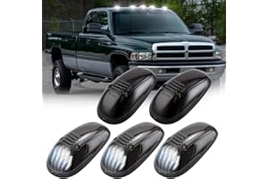 SHINEFIT LED Cab Roof Lights Replacement for 1999-2002 Ram 1500 2500 3500 Smoked Top Cab Clearance Marker Lights for Ram Truck