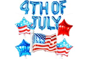 KatchOn, 4th of July Balloons Decorations - 26 Inch, USA Balloons | American Flag Balloons and Star Balloons | 4th of July Decorations Balloons | Fourth of July Balloons, Independence Day Decorations