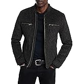 John Varvatos mens Branden Band Collar Jacket