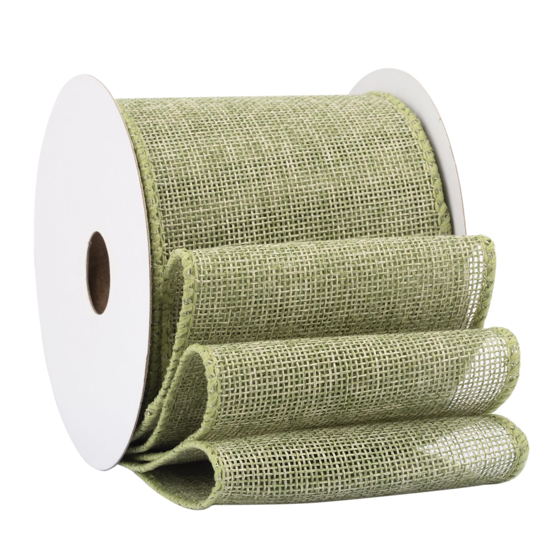 Fondersy 9-Meter Spring Moss Burlap Ribbon Wired Burlap Ribbon - 75mm Width for Gift Wrapping, Floral Arrangements, Wreath Making, and Christmas Decor