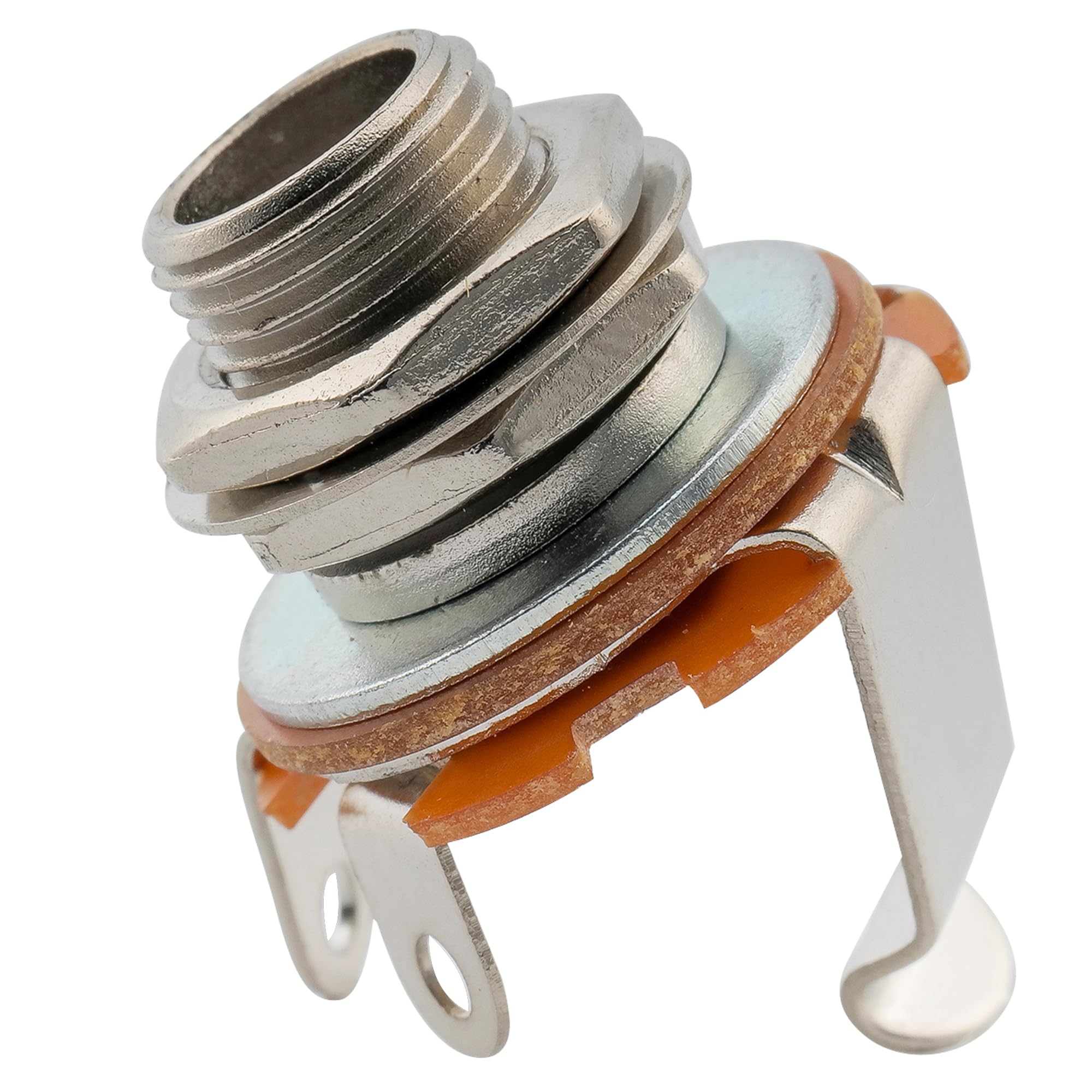 Musiclily 1/4 Inch Female Guitar Mono Input Jack 6,35mm TS Mono Panel Mount Socket with Washer and Nut for Electric Guitar Bass, Chrome — image 1