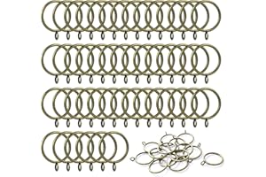 ANJUU 48 Pack 38mm Inner Diameter Metal Curtain Drape Sliding Eyelet Rings Antique Bronze Tone