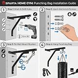 Sparta Boxing Punch Bag Set 4ft Heavy Duty Wall Bracket Gloves Kit view 5