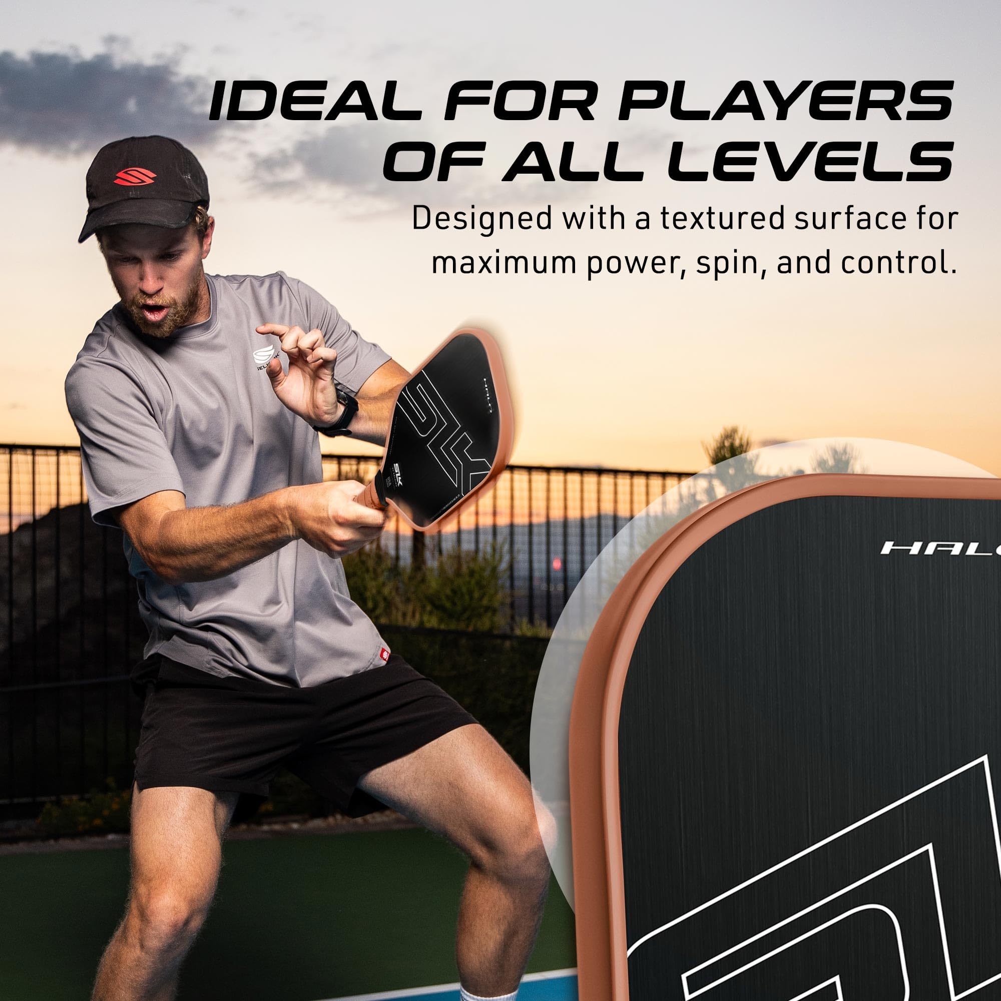 Selkrk Sport SLK Halo Raw Carbon Fber Pckleball Paddle | Desgned N