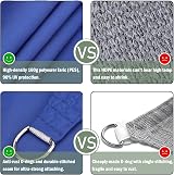 Yeahmart Rectangle Sun Shade Sail 2x3m with Fixing Kit Blue Waterproof UV Block view 5