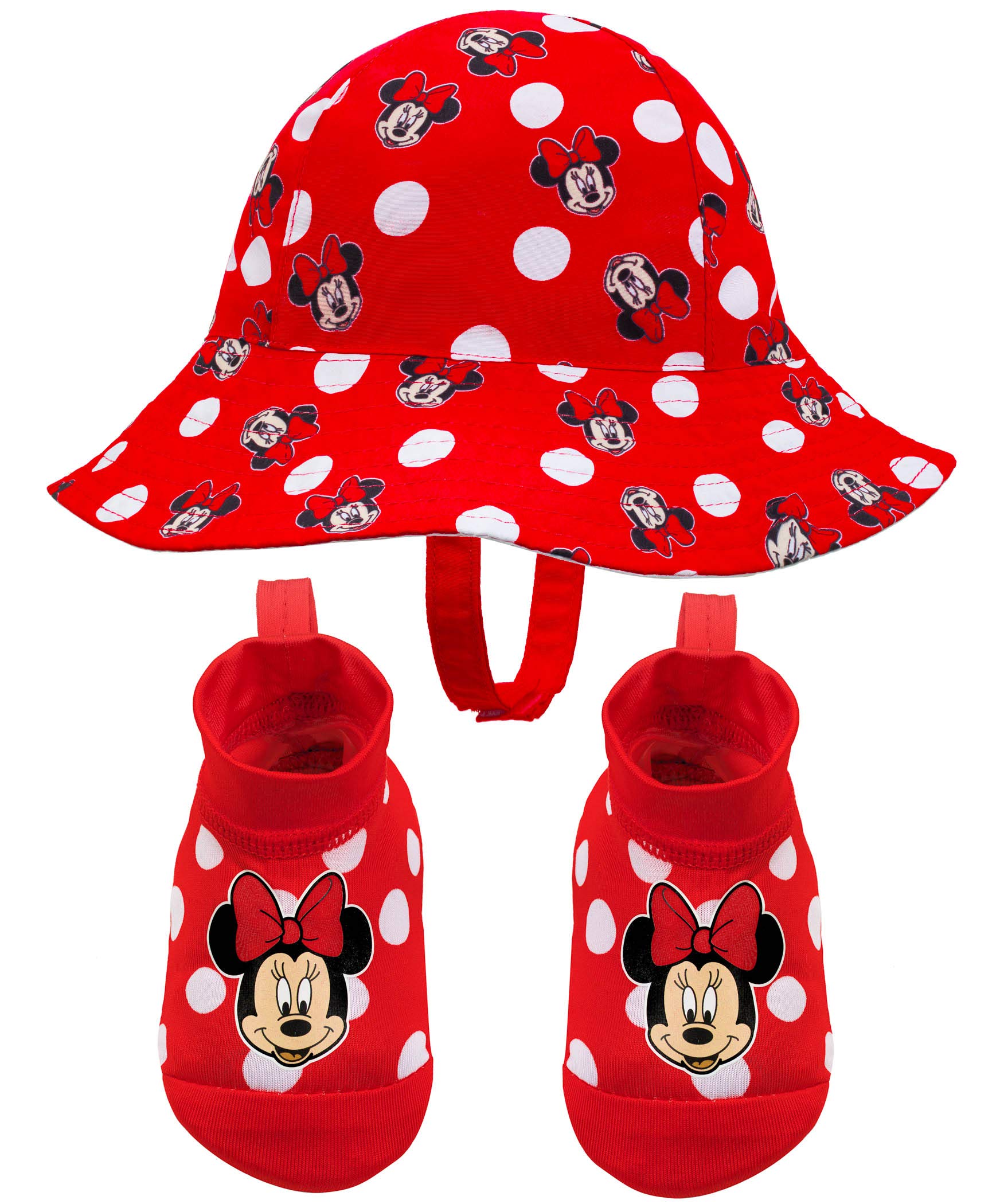 Disney Baby Swim Hat and Booties Set - Mickey Mouse, Minnie Mouse and Princess - UPF 50+ Sun Protection - 0-12 Months