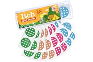 YARKOR Bug Bite Patches 48 Counts, Natural Itch Relief Stickers for Kids, Instantly Reduce Itching & Swelling After Bite - Prevents Scratching, Waterproof & Kid-Safe - Suction Tool Alternative