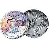R&M International Mini Snowfall Cookie Cutters, Snowman, Tree, 3 Snowflakes, 5-Piece Set
