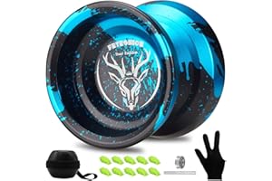 FETESNICE Yo yo Professional,Responsive Yoyos for Kids Beginner,Metal yo-yo for Adults,Replacement Unresponsive Yoyo Bearing for Advanced Player+Removal Bearing Tool(Black-Blue)