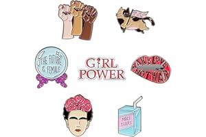 RIPGRIP 7 Cute Enamel Pins For Backpacks | Enamel Pin Set For Feminist Gifts | Cute Pins | Backpack Pins | Cat Pins | Funny and Cool Pins by The Carefree Bee (Set 1)