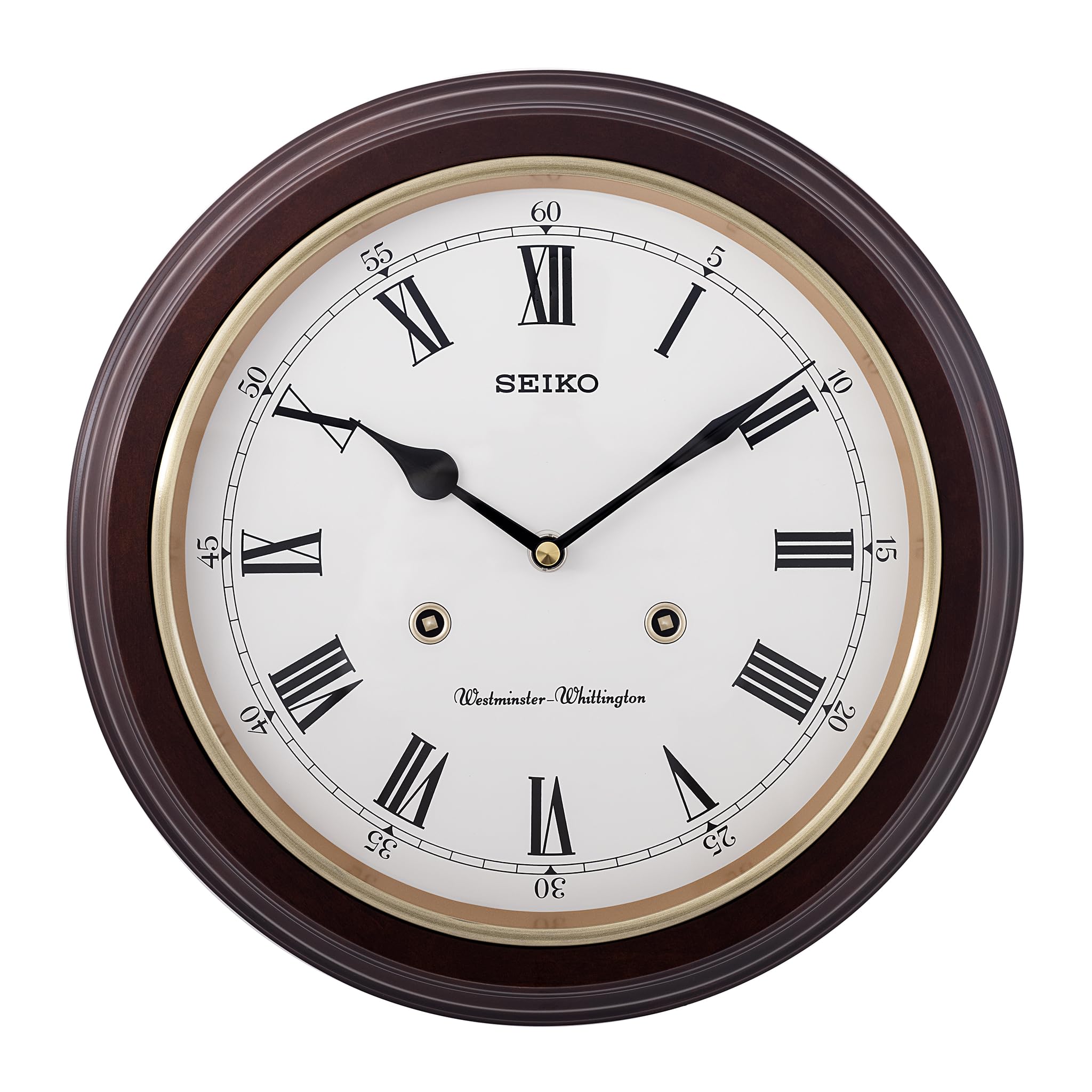 Seiko Station Clock QXH202B RRP: 31.4 x 31.4 x 6.1cm * Westminster chime * On/off switch * Alder case