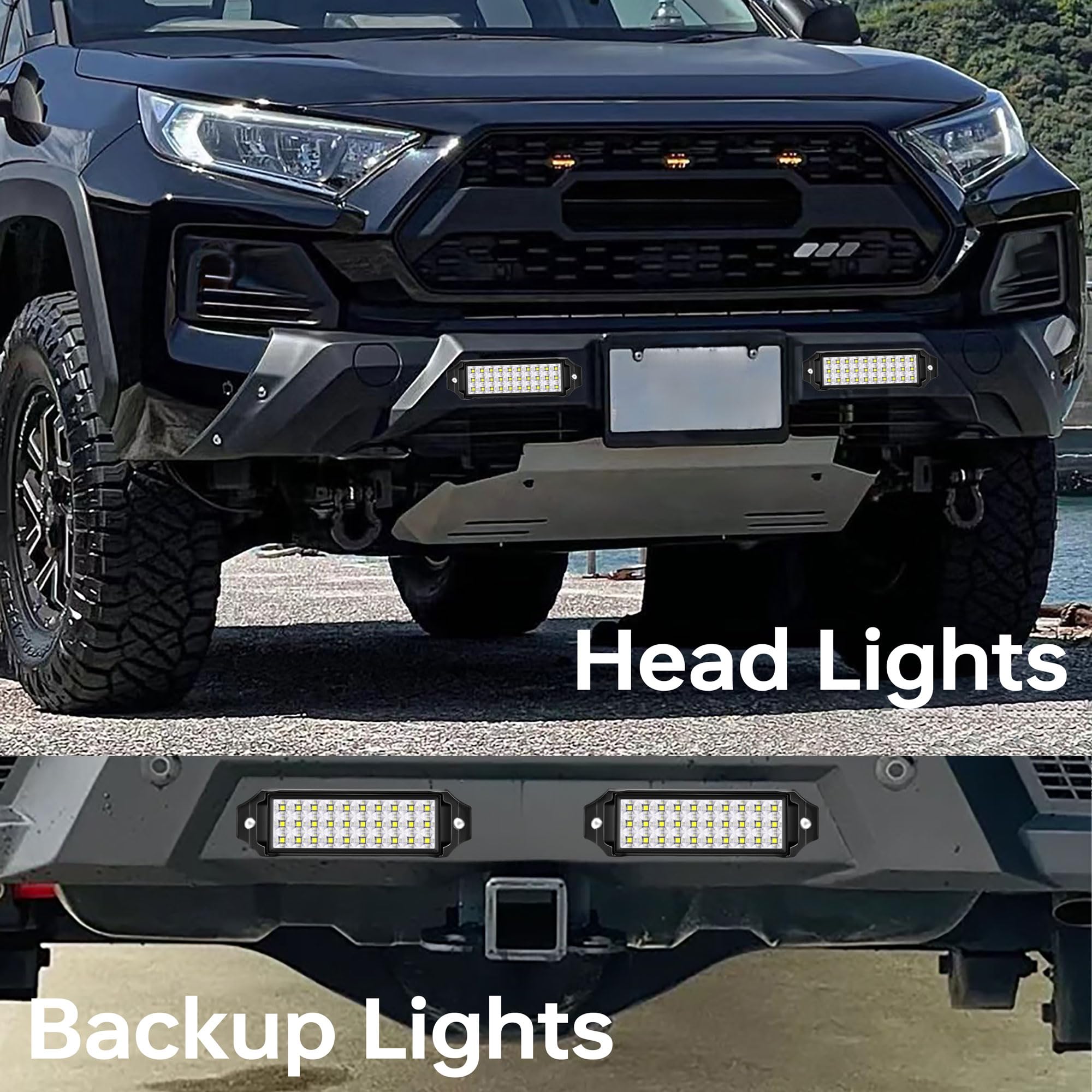 HOZILIFE Flush Mount LED Pod Lights, 2PCS 40W