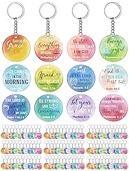 Janmercy 120 Pcs Acrylic Christian Keychain Floral