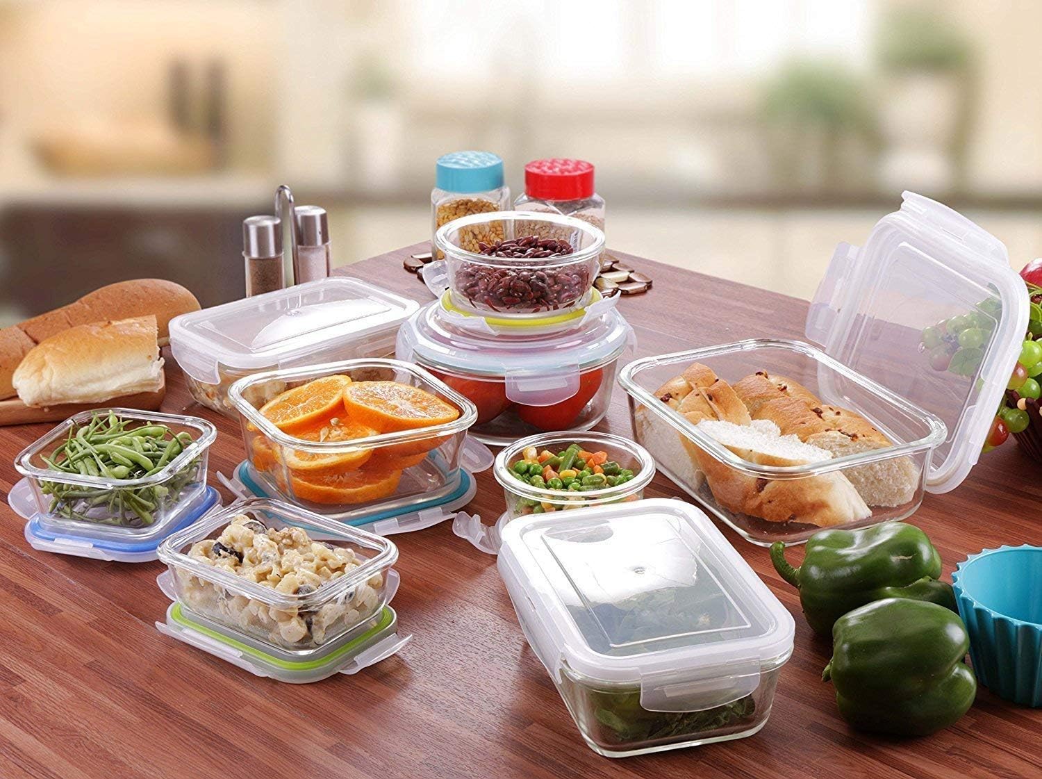 KICHLY Glass meal prep containers, Set of 18 pcs (9 Containers and 9 Lids) - Image 3