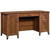 Sauder Carson Forge Rustic Vintage Computer Desk with Drawers Storage, in Washington Cherry finish