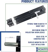 IRONTITE 2 Pack Tower Bolt Black 150mm Gate Bolt for Wooden Gates view 3