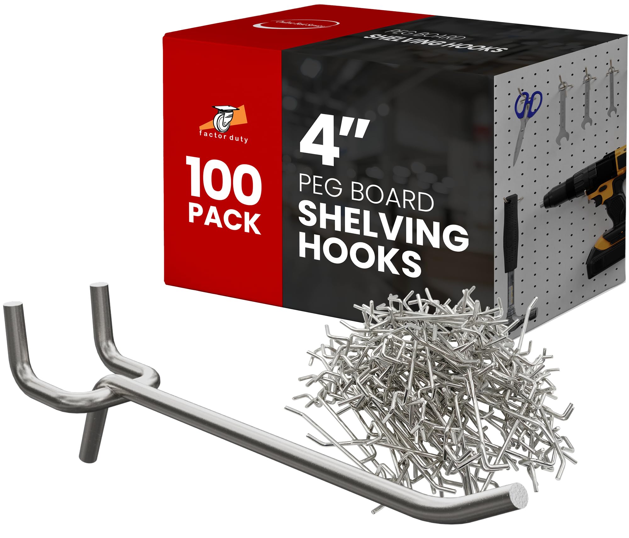 Online Best Service 100 PC PEG Board Hooks 4 inch Pegboard Hooks 4" Length Wholesale Lot