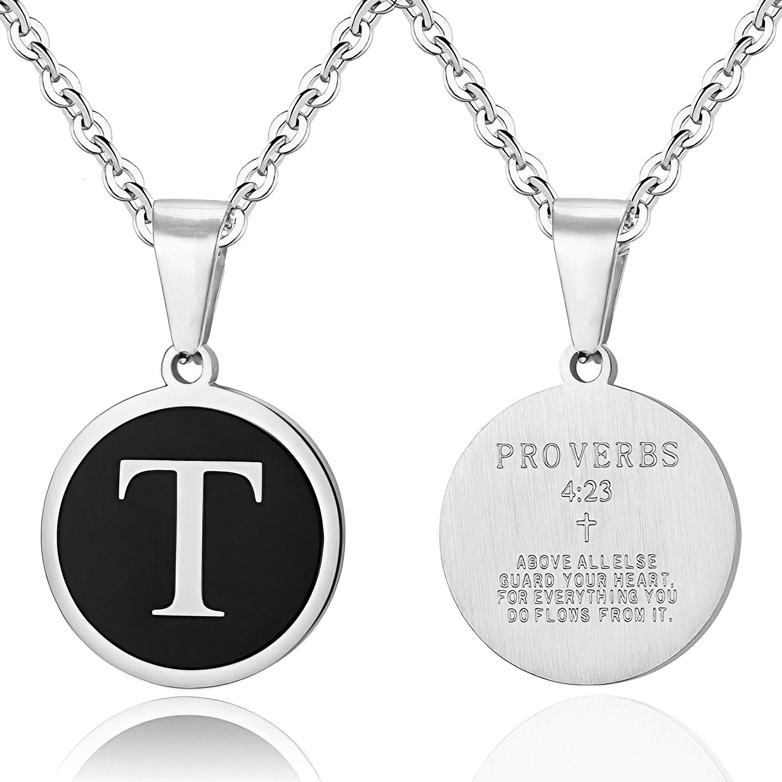 JewelBeauty Initial Letter Necklace Stainless Steel Alphabet Dainty Monogram Pendant Necklace for Women Girls, A to Z