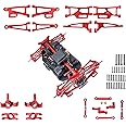 RCMOXETO for MJX Hyper Go H14BM Upgrade Parts 14210 14209 Jetwood 1/14 RC Car Metal Upgrade Parts, for Hype Go 1/14 Upgrade Parts Aluminum Full Parts 18PCS Red