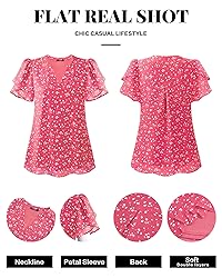 Women's Short Sleeve Tops, Pink Blouses for Women