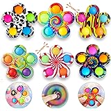 KITTIUS Pop Fidget Spinner Toys 6Pack,Popper Pop Bubble Spinner Set, Party Favor Sensory Simple Fidget Toys, Stress ReliefSen
