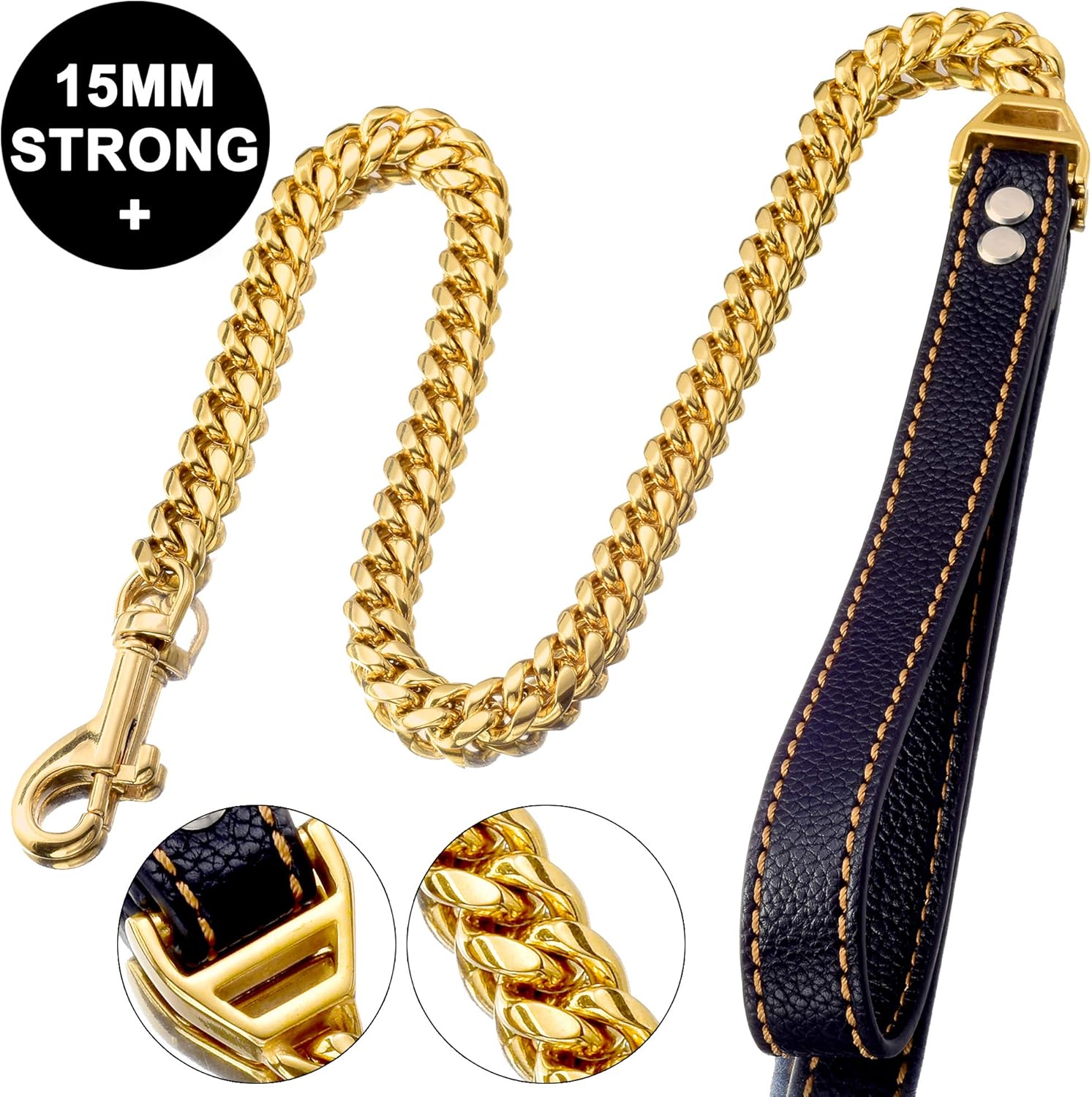 W/W Lifetime Metal Dog Leash large chain Chew Proof Leash