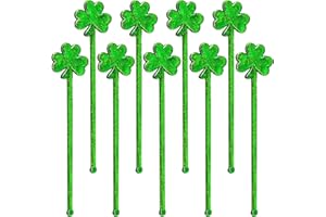 ROYER CORPORATION Royer 6-Inch Shamrock Swizzle Sticks – Set of 24 St. Patrick’s Day Cocktail Stirrers, Irish Party Supplies, and Shamrock Drink Accessories for Festive Celebrations