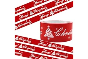 YLTOLOO Christmas Decorations Red Flagging Tape, Merry Christmas Non-Adhesive Decoration Tapes, 2" x164ft Marking Tape for Boundaries and Hazardous Areas, Tree Marking, Party, Door