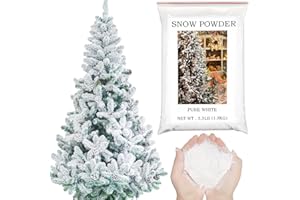 Ganeen 3.3 Lb/ 1.5 kg Christmas Flocking Powder Self Adhesive Snow Flocking Powder for Christmas Tree Artificial Snow for Crafts Xmas Snow Decoration for Christmas Winter Party Decoration
