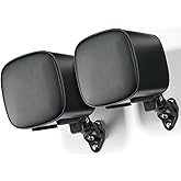 Saiyin Passive Bookshelf Speakers for Home Theater Surround Sound System, Stereo Speaker with Waterproof and Wall-mounting Kit, Needs Amplifier or Receiver to Operate, One Pair