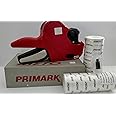 Primark P16 / 2 Line Price Labelgun (Alpha/Numeric), Value Pack, Pricing Gun,Box White Labels, Ink Roller