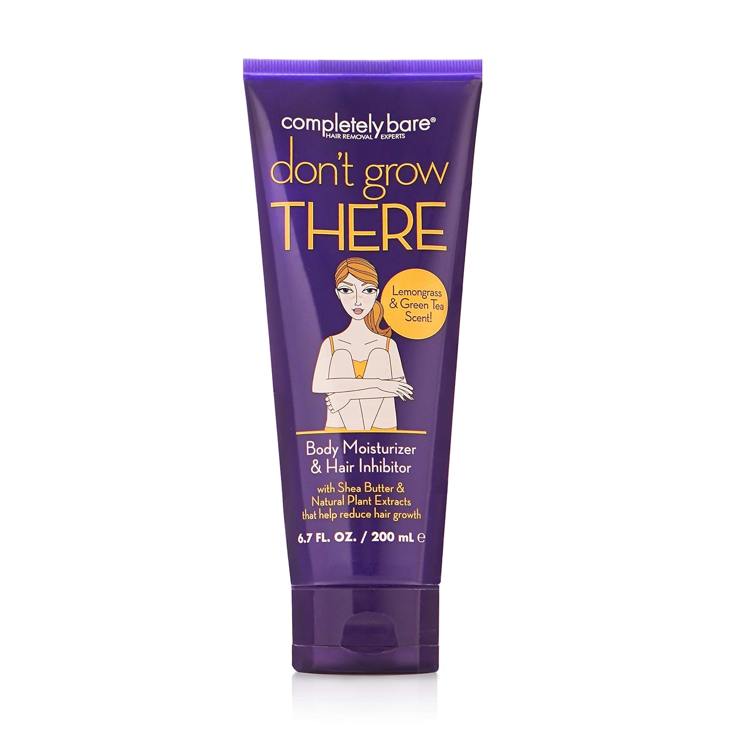 Amazon Com Completely Bare Don T Grow There Body Moisturizer Hair Inhibitor Lightweight Moisture With Shea Butter All Natural Moisturizing Ingredient Prevent Hair Growth Hypoallergenic Vegan Formula 6 7oz Completely Bare Body
