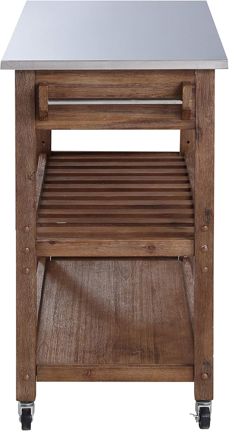 Boraam Sonoma Kitchen Cart, Barnwood Wire-Brush: Furniture & Decor