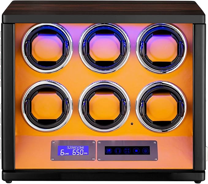 Amazon Hokuto ワインディングマシーン 腕時計自動巻き器 ウォッチワインダー 6本巻き上げledライト付き 超静音 ワインディングマシーン 腕時計 通販