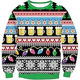 yolsun Men Ugly Christmas Sweatshirt Unisex's Crewneck Novelty Casual Ugly Party Accessory for Xmas Party Celebration
