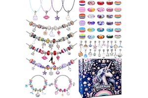 AIPRIDY Charm Bracelet Making Kit,Unicorn Mermaid Crafts Gifts Set Can Inspires Imagination and Creativity,Jewelry Making Kit Perfect Gifts for Girls 5-12 Years Old (125 Pieces)