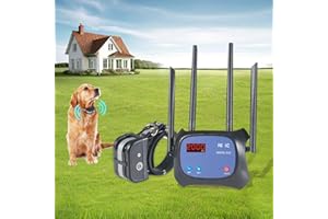 Plkm Dog Wireless Fence Electric Pet Containment System, Adjustable Control Range 100 to 2000 Feet, Safe Effective No Randomly Over Correction, Rechargeable Waterproof Collar Receiver