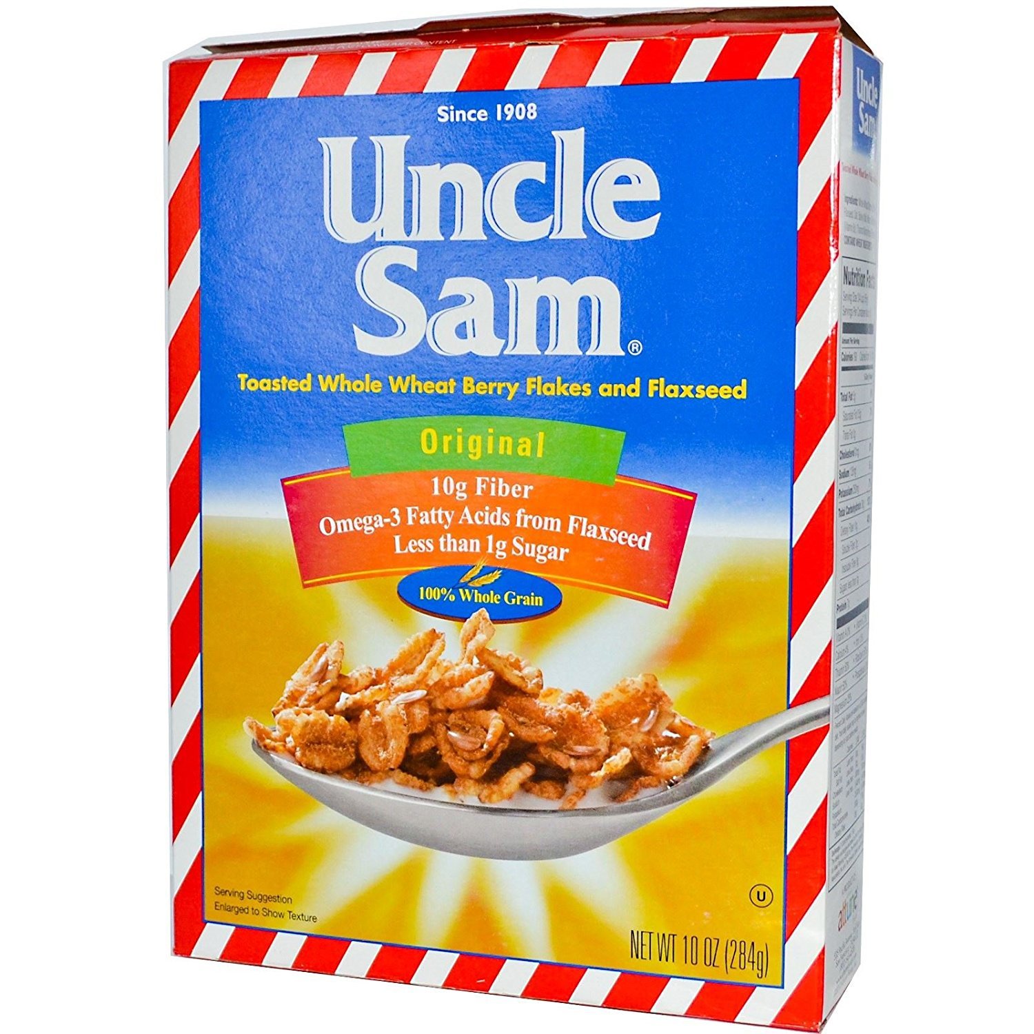 Uncle Sam Cereal, Toasted Whole Wheat Berry Flakes and flaxseed