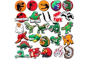 Hedbitoyo 12 26PCS Dinosaur Shoes Decoration Charms for Clog Decoration Jurassic Sandals Accessories for Men Women Adults