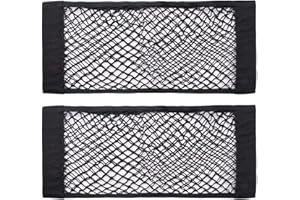 DIMIK Universal Mesh Cargo Net Storage Net Wall Sticker Organizer Pouch Bag Storage Mesh Net for Car Trunk Storage Add On Organizers for Car Truck (24" x 9.5"（2 Packs)