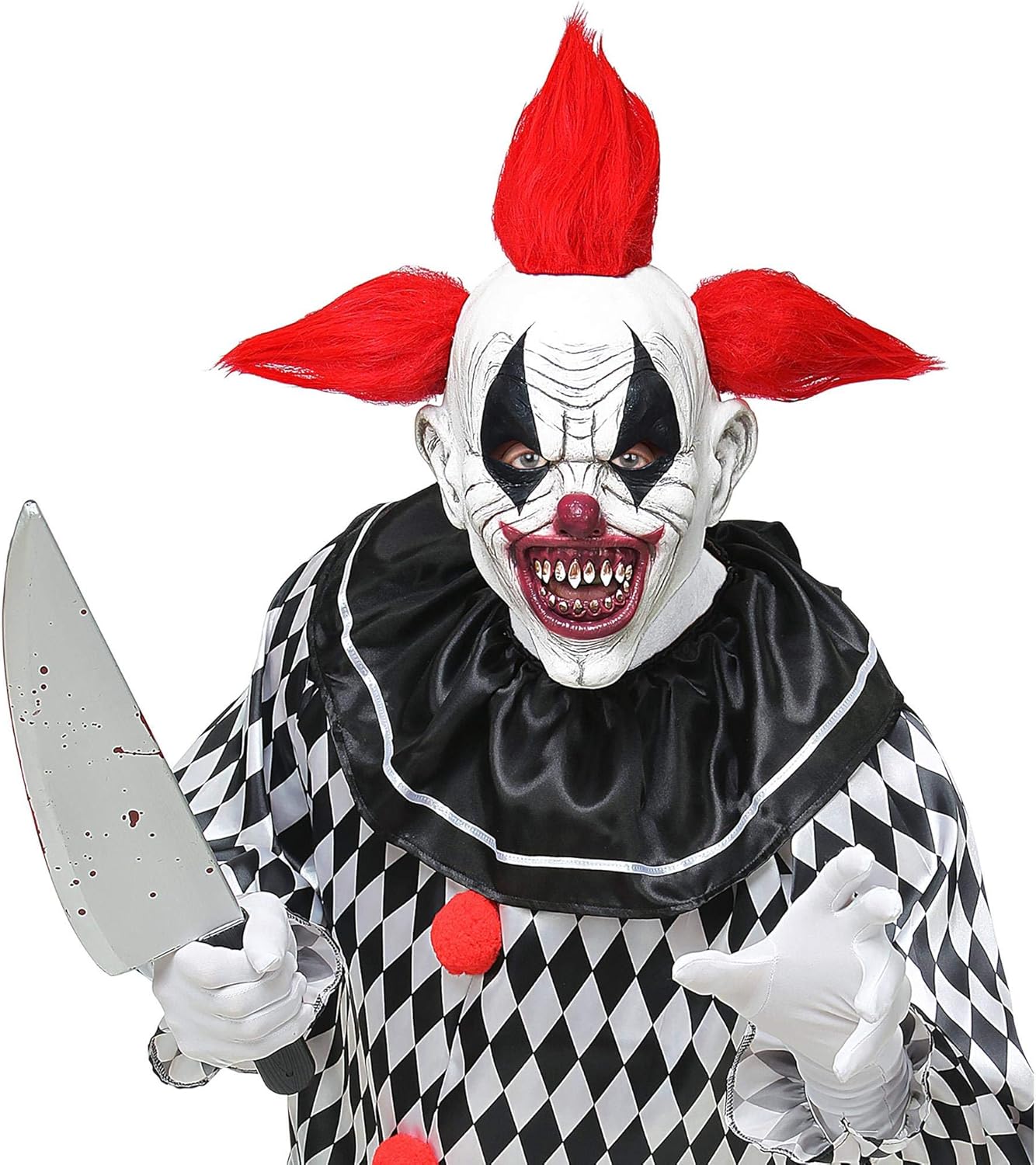Widmann Horror Clown Full Head Mask W/hair, Multicoloured - Image 3