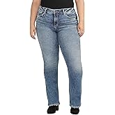 Silver Jeans Co. Womens Plus Size Suki Mid Rise Curvy Fit Bootcut Jeans