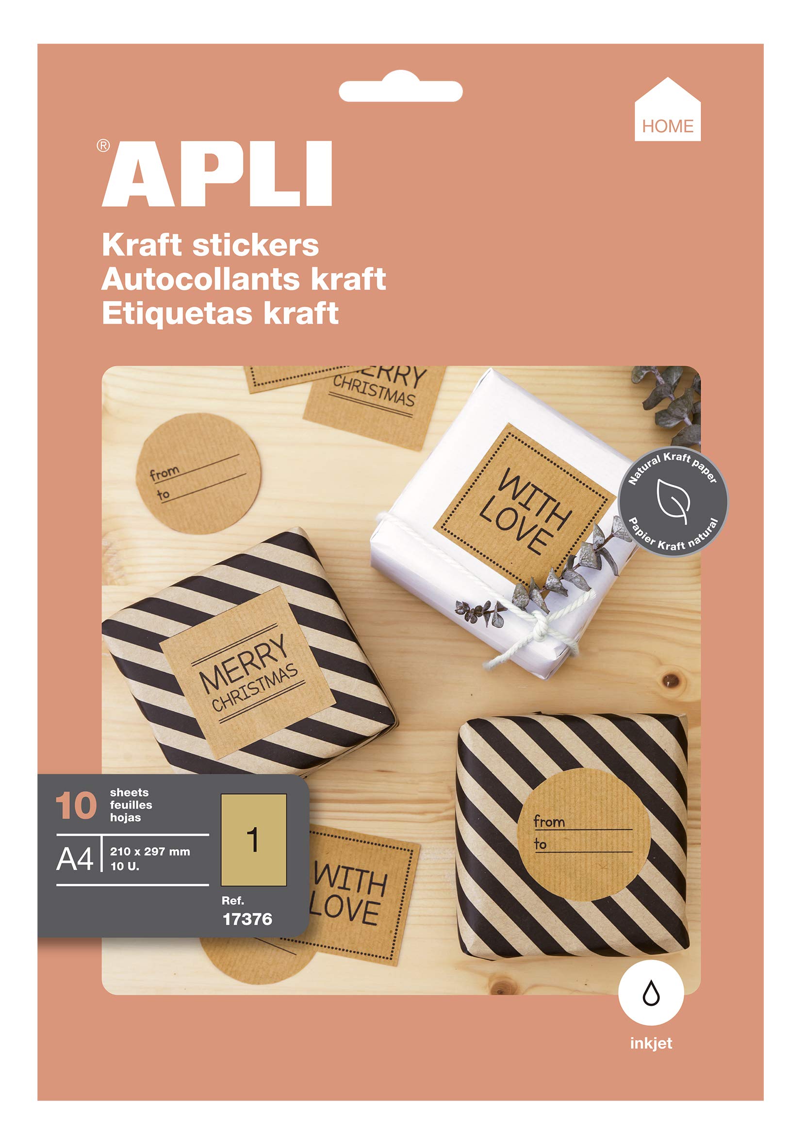 Apli Kraft 210.0 x 297.0 mm 10 Sheet Label Pack