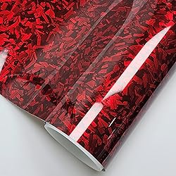 LZLRUN Forged Gloss Carbon Fiber Red Vinyl Wrap
