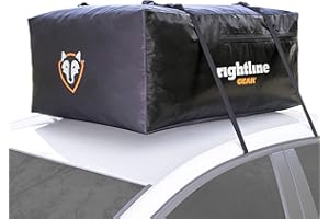 Rightline Gear Sport Jr Waterproof Rooftop Cargo Carrier for Top of Vehicle, Attaches With or Without Roof Rack, 10 Cubic Feet, Black